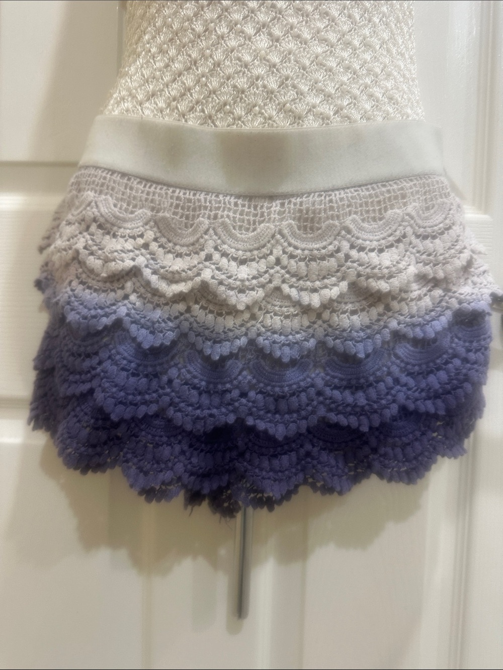 Forever 21 Purple Ombre Lace Tiered Mini Skirt